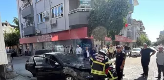 Nazilli'de Seyir Halindeki Otomobilde Yangın Çıktı