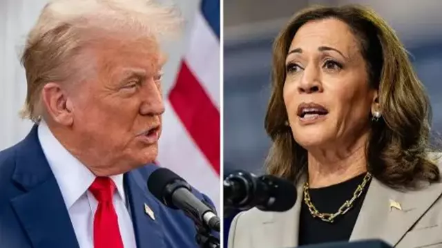 Current status of the U.S. Presidential election: Kamala Harris is generally ahead, while Trump leads in key states.