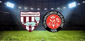 Bandırmaspor- Karagümrük maçı kaç kaç bitti? Bandırmaspor- Karagümrük maç özeti!