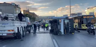 Pendik D-100 Karayolu'nda Kamyonet Devrildi, Uzun Araç Kuyrukları Oluştu