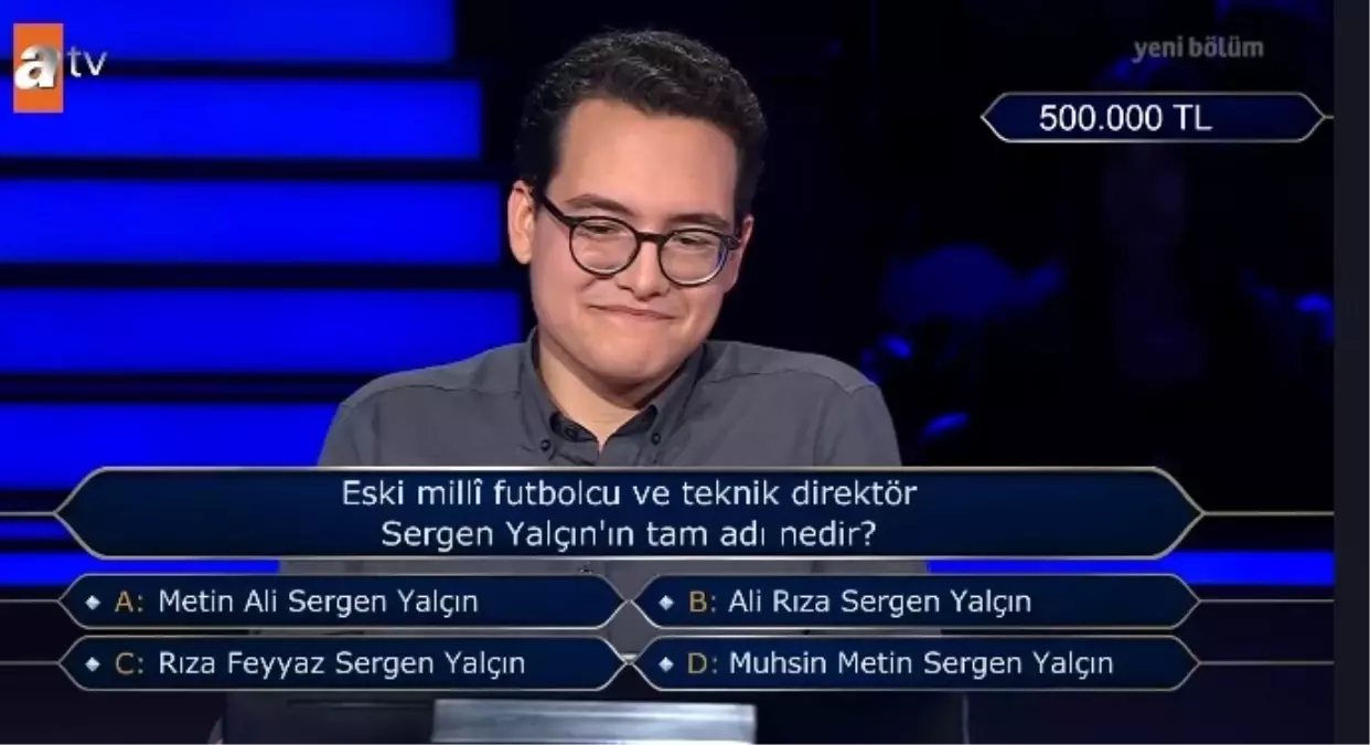 Sergen Yalçın tam adı ne, gerçek ismi ne? Eski milli futbolcu ve teknik direktör Sergen Yalçın'ın tam adıdır? 20 Ekim Pazar 500 bin TL soru cevabı ne?