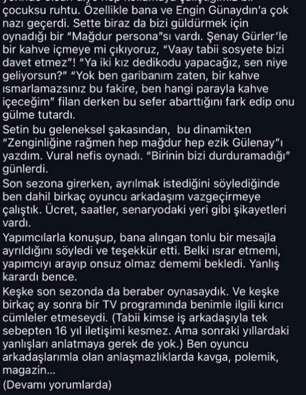 Gülse Birsel ne paylaştı?