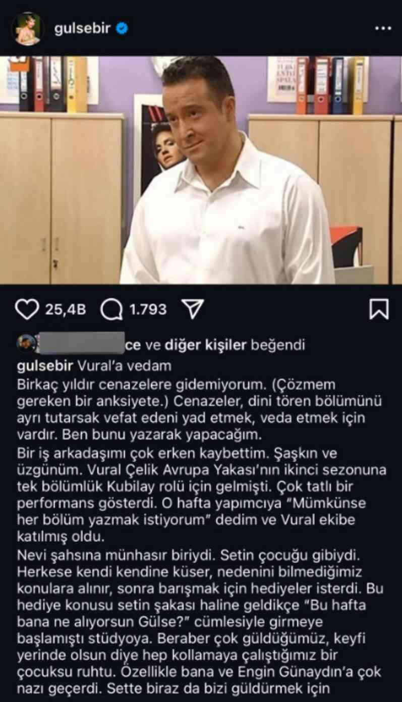 Gülse Birsel ne paylaştı?