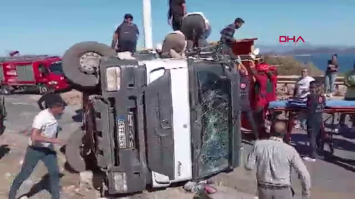 Bodrum'da Hafriyat Kamyonu Kazası: Şoför Yaralandı