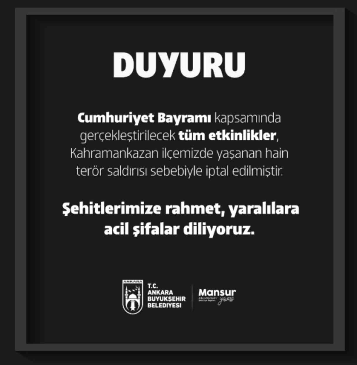 29 Ekim Cumhuriyet Bayramı etkinlikleri iptal mi?