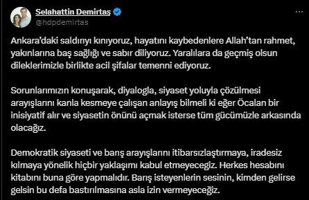 Demirtaş condemned the despicable terrorist attack