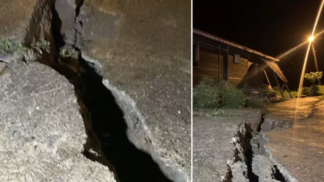 Terrifying image in the area where deep cracks have formed: The entire neighborhood is in motion.