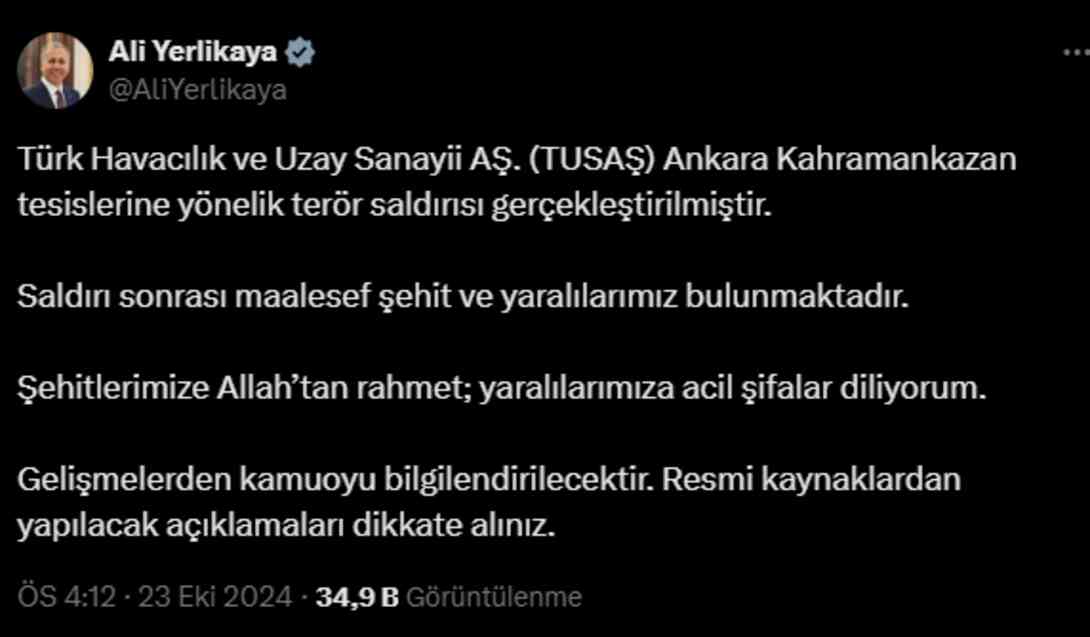 TUSAŞ'a kim saldırdı? TUSAŞ'a saldıranlar bulundu mu?
