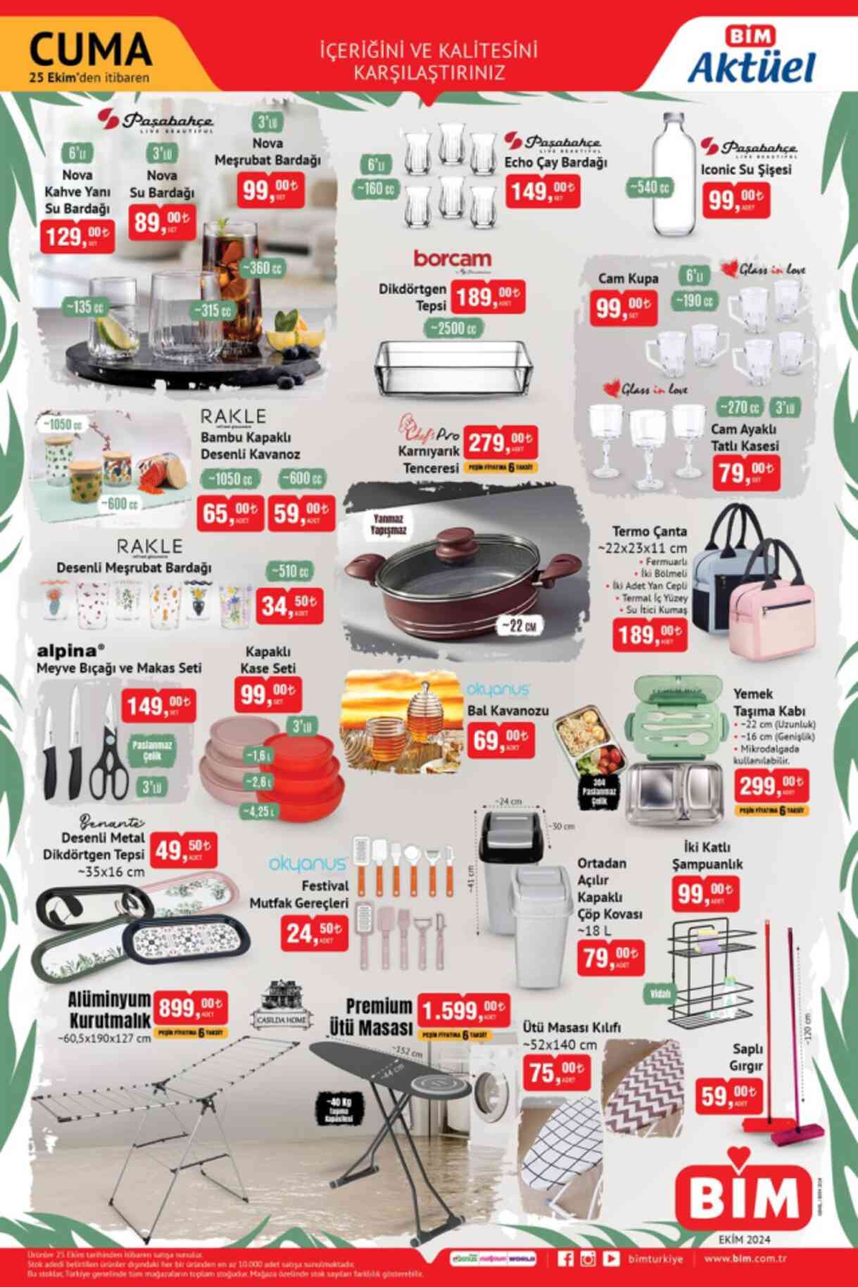BİM AKTÜEL KATALOĞU 25 EKİM | Bim'de hangi aktüel ürünler var? 25 Ekim Cuma günü Bim'e hangi ürünler gelecek?
