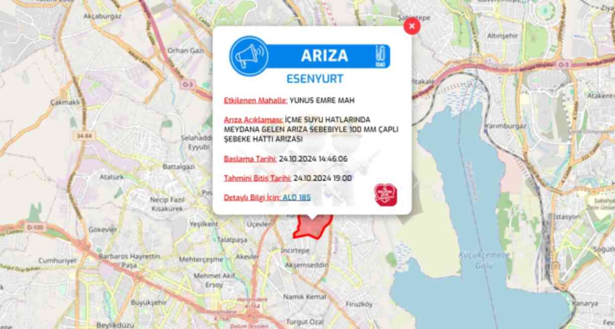 İstanbul İSKİ su kesintisi! 24-25 Ekim Bağcılar, Küçükçekmece, Esenyurt su kesintisi listesi! Sular ne zaman gelecek?