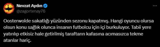 The tweet by the former administrator of Trabzonspor about Oosterwolde became a sensation