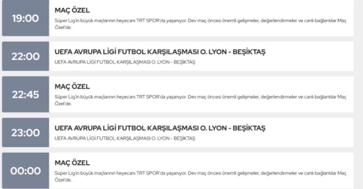TRT Spor yayın akışı 24 Ekim Perşembe! Bu akşam hangi maçlar var?