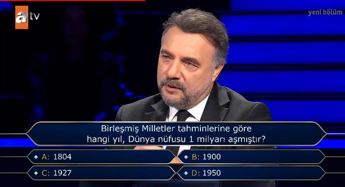 Birleşmiş Milletler tahminlerine göre hangi yıl, Dünya nüfusu 1 milyarı aşmıştır? Dünya nüfusu ne zaman 1 milyar oldu?