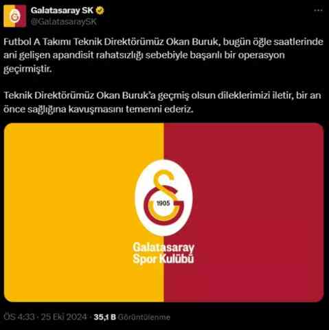 Okan Buruk'un sağlık durumu nasıl? GS Teknik Direktörü Okan Buruk'un hastalığı nedir?