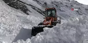 Ovit Dağı'nda Ekipler Yaylacılar İçin Karlı Geçidi Açmaya Çalışıyor