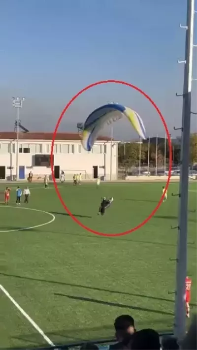 He parachuted into the middle of the field