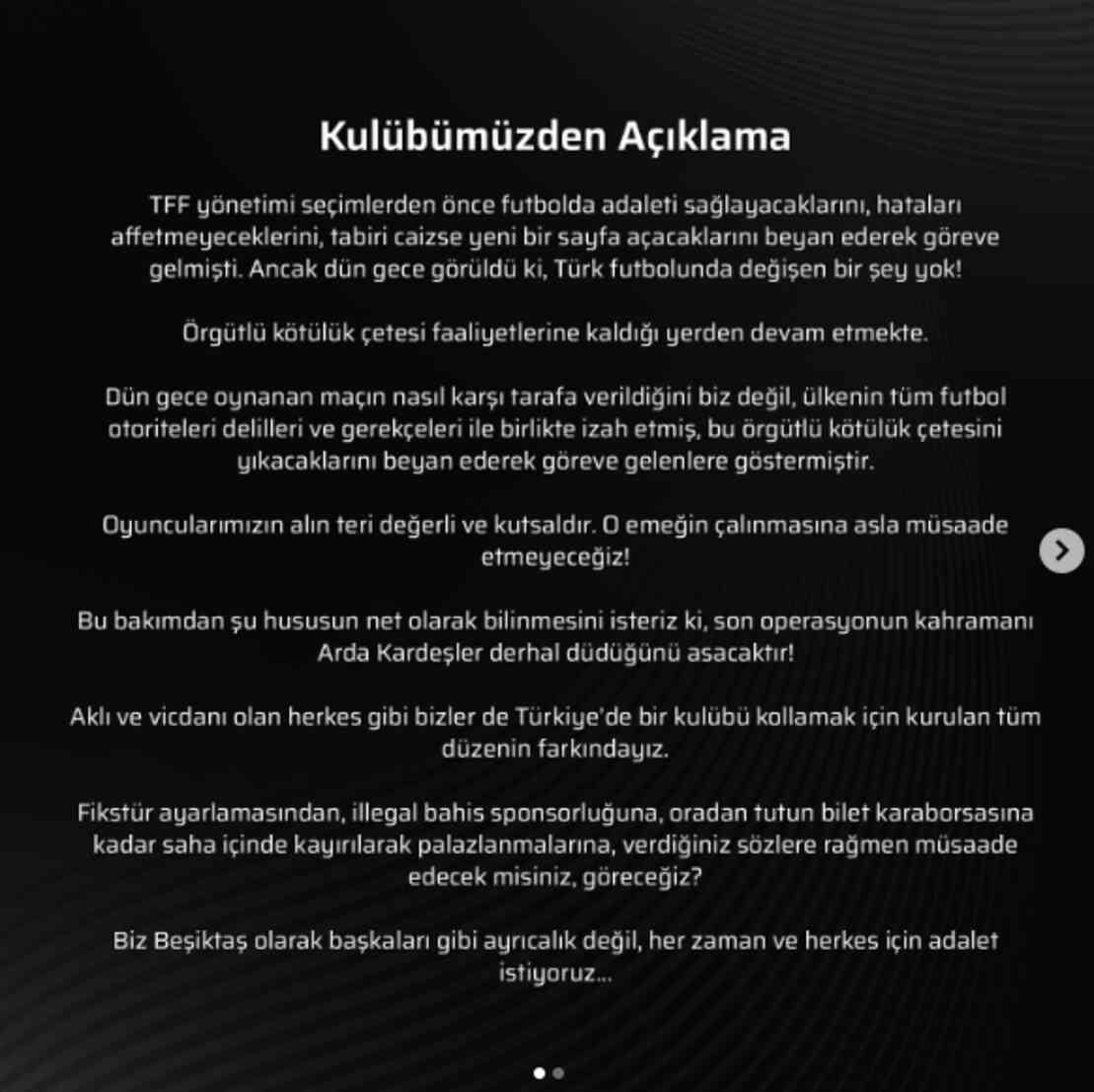Beşiktaş derbi açıklaması ne? Beşiktaş resmi açıklaması!