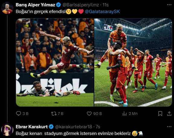 Ebrar Karakurt's striking response to Barış Alper Yılmaz's derby post