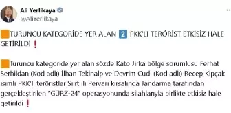 PKK'lı Teröristler Siirt'te Etkisiz Hale getirildi