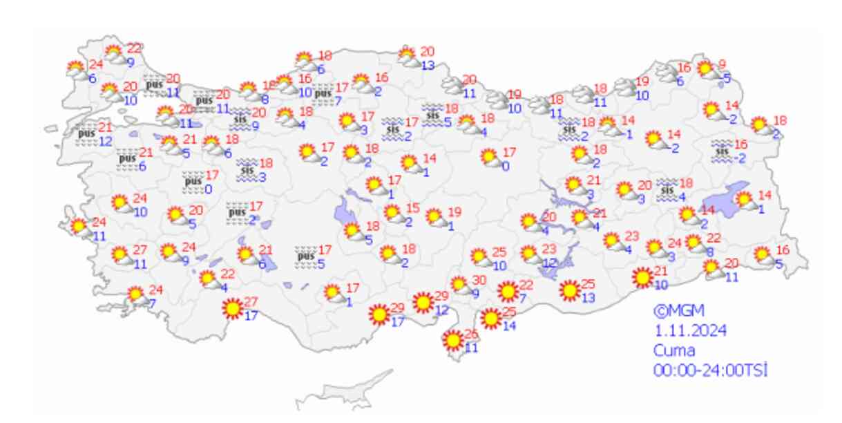 1 Kasım Ankara hava durumu | Ankara'da hava nasıl olacak? Ankara günlük ve 5 günlük hava durumu tahmini!