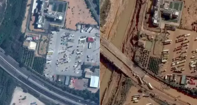 The scale of the flood disaster in Spain as seen in satellite images