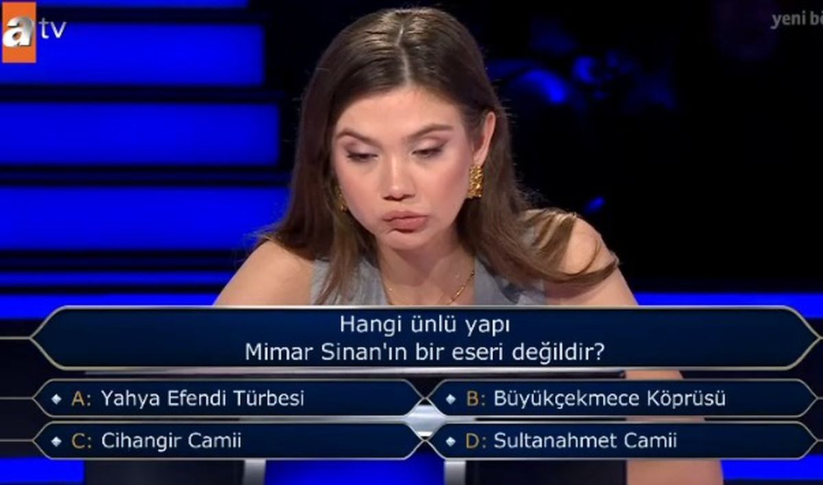 Sultanahmet Cami kimin eseri? Hangi ünlü yapı Mimar Sinan'ın bir eseri değildir? Kim Milyoner Olmak İster yeni bölüm soru ve cevapları!