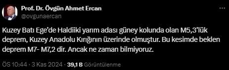 Ahmet Ercan announced the location where he expects a 7.2 magnitude earthquake