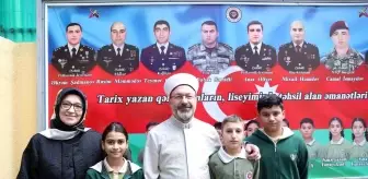 Diyanet İşleri Başkanı Ali Erbaş, Azerbaycan'da Türk Lisesi'nde Öğrencilerle Buluştu