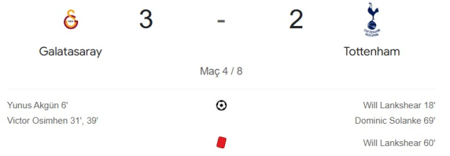 Galatasaray Tottenham maçı kaç kaç, bitti mi? MAÇ SONUCU! GS Tottenham golleri kim attı, canlı maç anlatımı! Galatasaray Tottenham maçı kaç kaç, bitti mi? MAÇ SONUCU! GS Tottenham golleri kim attı, canlı maç anlatımı!