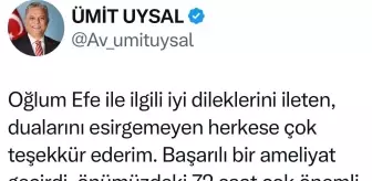 Başkan Uysal, Oğlu E.U.'nun Sağlık Durumu Hakkında Açıklama Yaptı