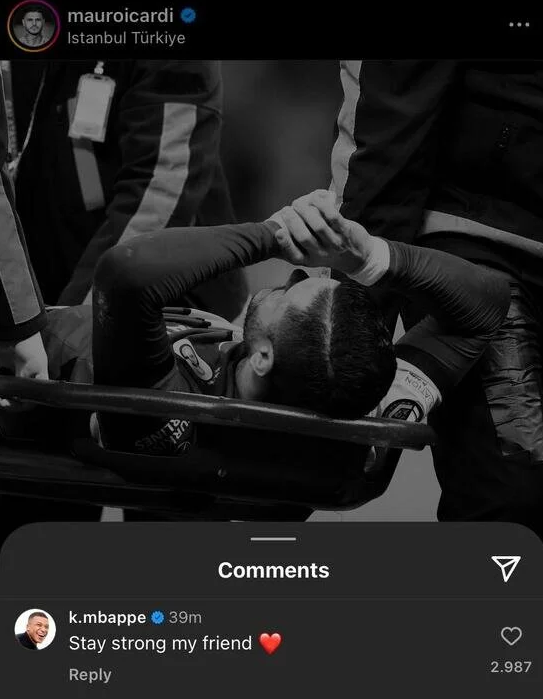 Message from Mbappe to Icardi who ended the season