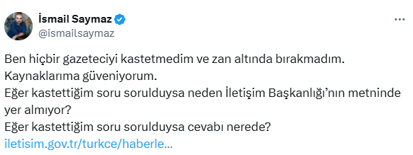 It is claimed that the question of 'candidacy' was banned on President Erdoğan's plane