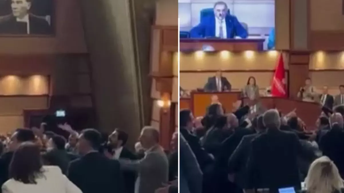 İBB Meclisi'nde çıkan kavgada yumruklar konuştu