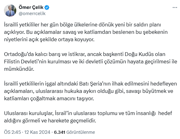 İsrailli bakan Batı Şeria için ilhak çağrısı yaptı, Türkiye'den tepki gecikmedi