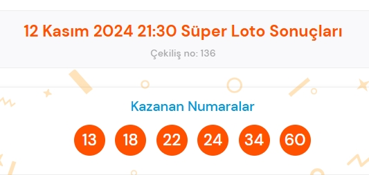 Süper Loto sonuçları açıklandı! 12 Kasım Süper Loto kazanan numaralar neler? Süper Loto sonuçlarına ne zaman, nereden bakılır?