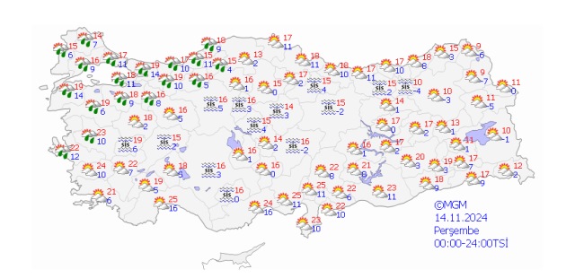 14 Kasım Çarşamba Ankara hava durumu | Ankara'da hava nasıl olacak? Ankara günlük ve 5 günlük hava durumu tahmini!