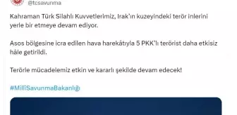 Irak'ın Kuzeyinde Hava Harekatı: 5 PKK'lı Terörist Etkisiz Hale Getirildi