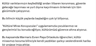 Bakan Ersoy'dan Öğrencilere Teşekkür: Kültürel Mirası Koruma Bilinci