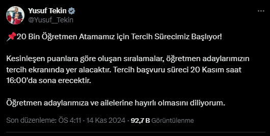 ÖĞRETMEN ATAMA TERCİH EKRANI! Öğretmen atama tercihleri başladı mı?