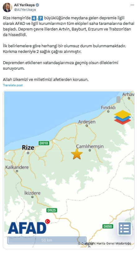 Rize'de fay hattı var mı? Rize deprem bölgesi mi?