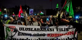 İsrail'in Gazze'deki katliamları İstanbul'da 'sesli eylem'le protesto edildi