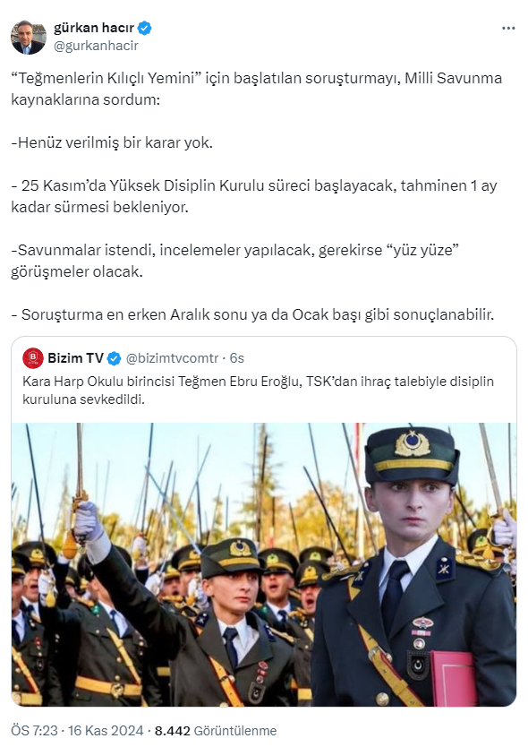 'Kılıçlı Yemin' Soruşturmasında Teğmenler İhraç Talebiyle Disipline mi Sevk Edildi?