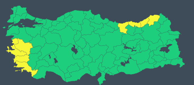 Yellow code warning from Meteorology for 8 provinces