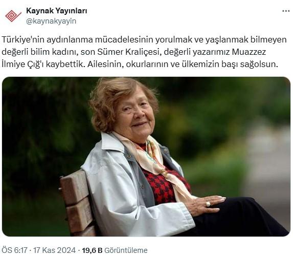 Turkey's first female Sumerologist Muazzez İlmiye Çığ has passed away