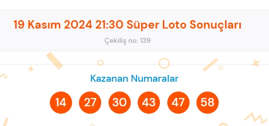Süper Loto sonuçları açıklandı! 19 Kasım Süper Loto kazanan numaralar neler? Süper Loto sonuçlarına ne zaman, nereden bakılır?