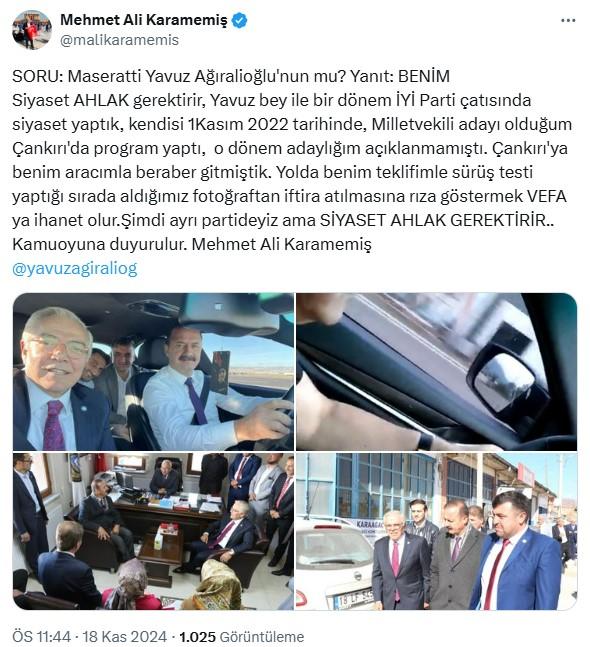 The Maserati that Yavuz Ağıralioğlu was driving belongs to Mehmet Ali Karamemiş