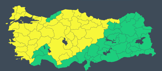 A yellow code warning has been issued for 43 provinces! The storm will be very severe