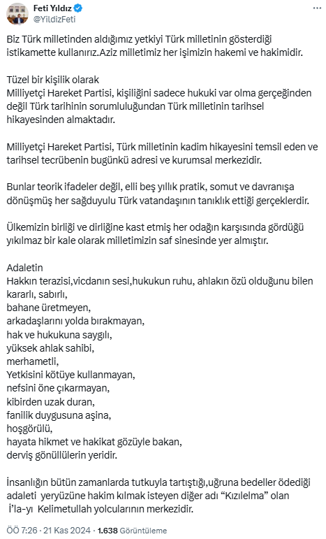 A striking statement from MHP's Feti Yıldız after the resignation of 3 MPs