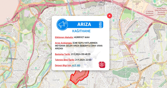 İstanbul İSKİ su kesintisi! 21-22 Kasım Beyoğlu, Kağıthane, Şişli su kesintisi listesi! Sular ne zaman gelecek?