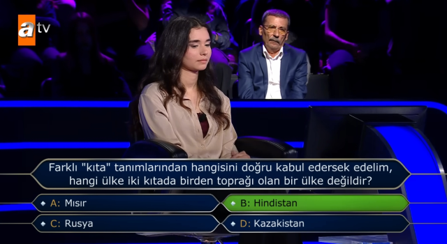 Farklı 'kıta' tanımlarından hangisini doğru kabul edersek edelim, hangi ülke iki kıtada birden toprağı olan bir ülke değildir? Mısır, Rusya, Hindistan